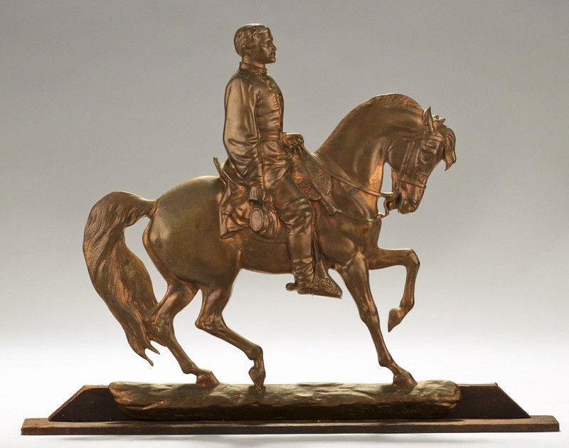 McClellan 19C Civil War Bronze JQA Ward FO.Darley: Bronze Relief Sculpture of Civil War General George Brinton McClellan. The bronze is signed by John Quincy Adams Ward (American, 1830-1910) and F.O. Darley (Felix Octavius Carr Darley 1822-1888) The h