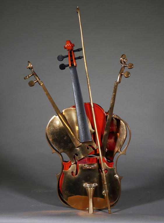 Fernandez Arman (French, 1928-2005) Entre Bronze 1993 Sculpture of Violins (1 of 16)