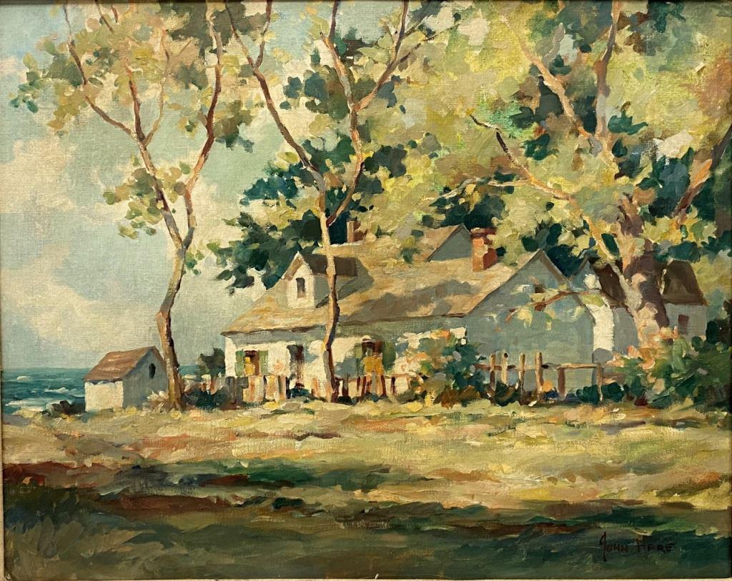 John Cuthbert Hare (American, 1908-1978) Painting - Provincetown: John Cuthbert Hare (American, 1908-1978) Painting. Title - Morning Sunlight Provincetown, titled on the back. Also addressed John Hare, North Street, North Reading Mass.and numbered 0311 and 3146. Oil