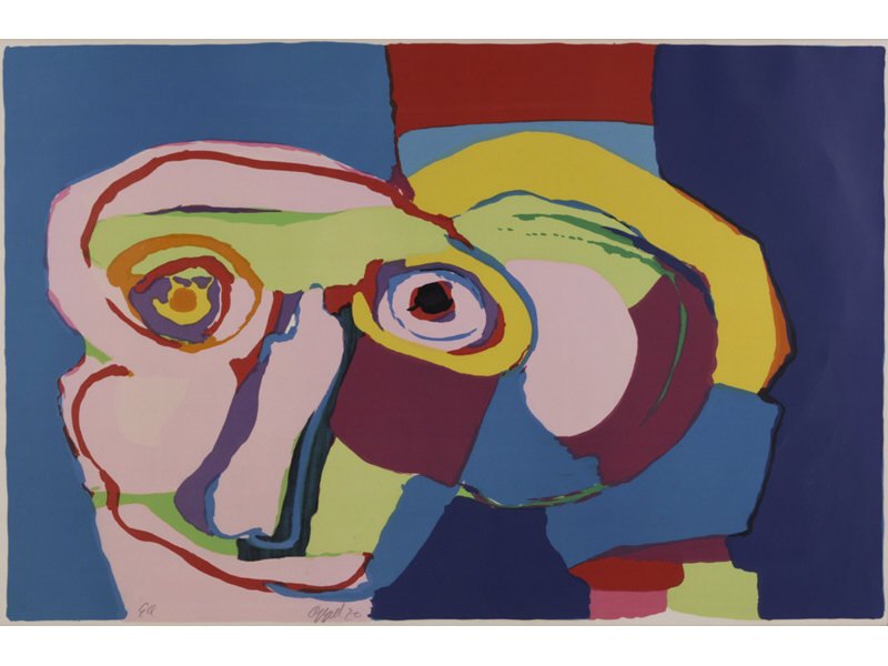 KAREL APPEL (Dutch, 1921-2006) Abstract 1970 Lithograph: KAREL APPEL (Dutch, 1921-2006) Head. Lithograph. Signed lower left center in pencil Appel 70; lower left ed. Good condition, the print is not laid down and has full margins on all sides. Gloria Lura G