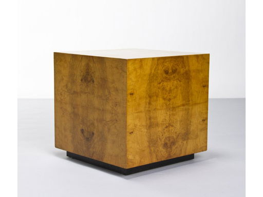 Milo Baughman Burl Wood Cube Side Table Designed Milo Baughman Burl Wood Cube Side Table Designed