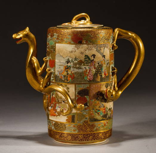 Japanese Meiji Satsuma Dragon Signed Coffee Pot Mar 08, 2015 Myers