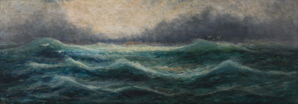 Austrian “No. 40 on High Sea” Oil Wood Panel Painting (1 of 7)