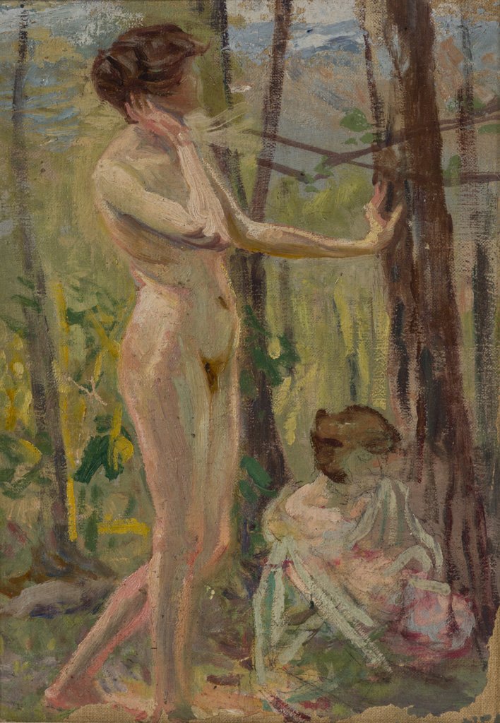Burgess, Ida J. (American 1855-1934) Nudes Oil Painting (1 of 7)