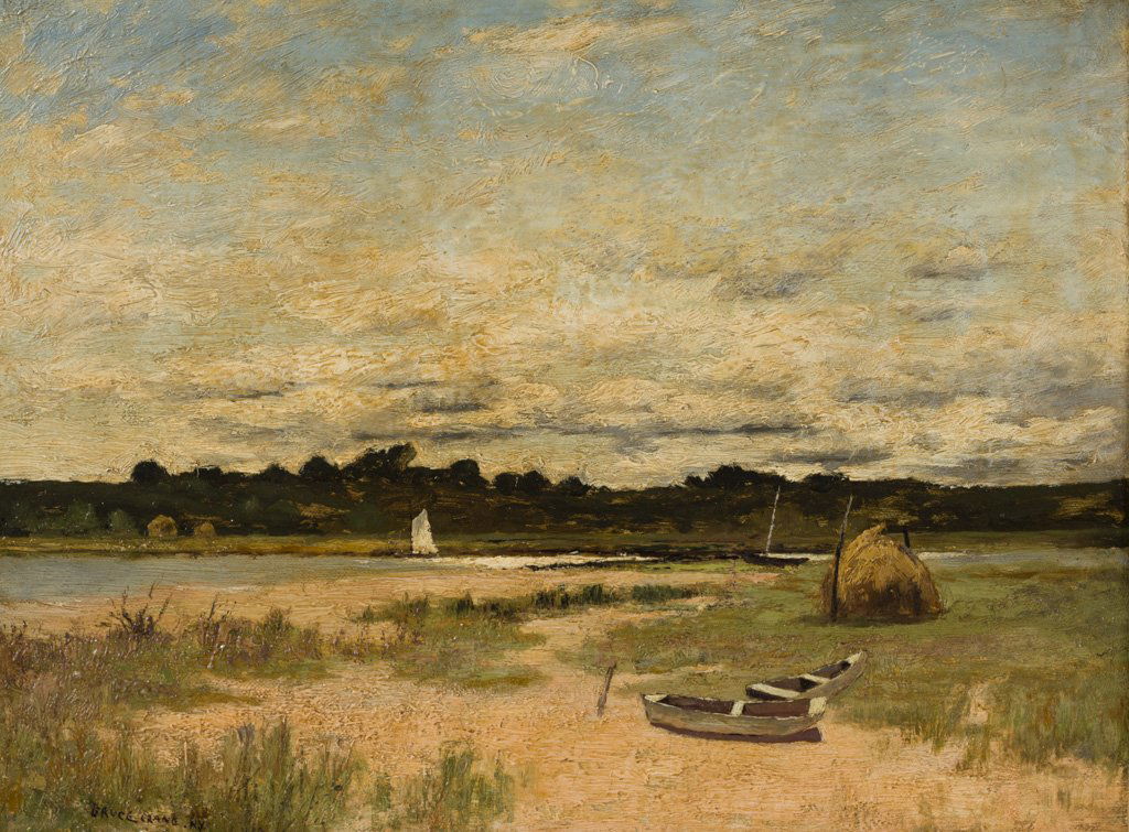 Crane, Bruce (Am., 1857-1937) East Hampton, NY Painting: Crane, Bruce (American, 1857-1937) Oil Painting. Crane, Bruce (American, 1857-1937) “Coastal Landscape”. Oil on canvas. Signed lower left “Bruce Crane N.Y.” In good condition. There is light i