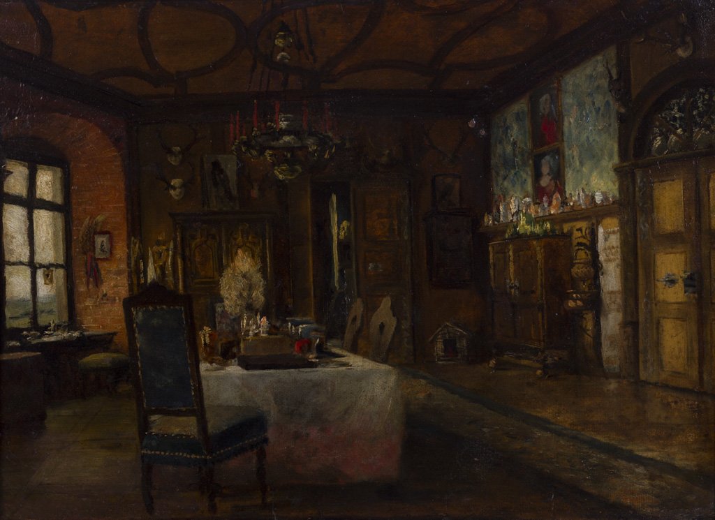 "Finely Decorated Interior” Oil Painting Arts & Crafts (1 of 9)