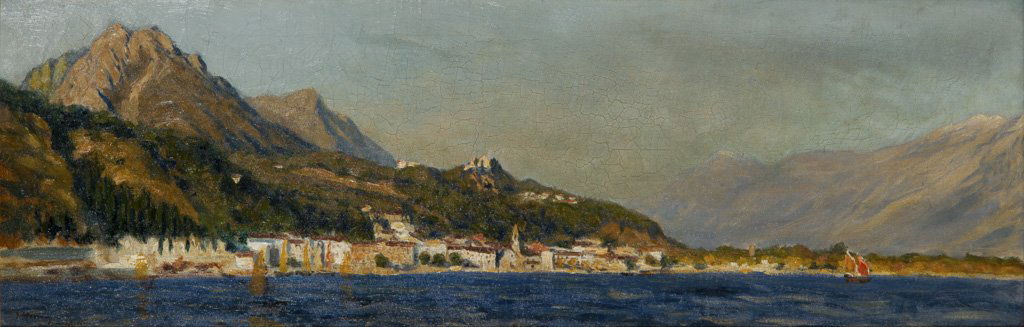 Herrmann Frank Simon (NYGermany 1866-1942) Oil Painting: Herrmann, Frank Simon (New York/Germany, 1866-1942) Coastal Scene. Oil on canvas. Signed lower left S. Herrmann and dated 1901. Stretcher is signed, inscribed, and titled by the artist. The canvas is