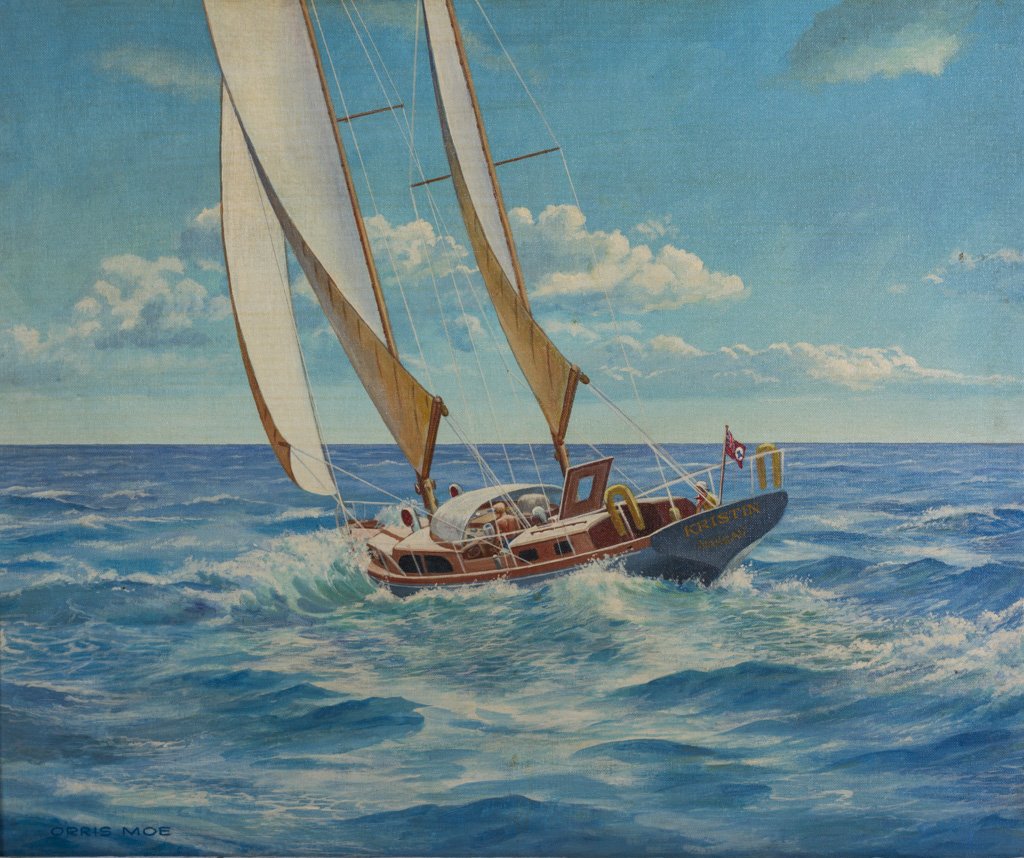 Moe, Orris L. (American, 1921-2006) Yacht Oil Painting (1 of 6)