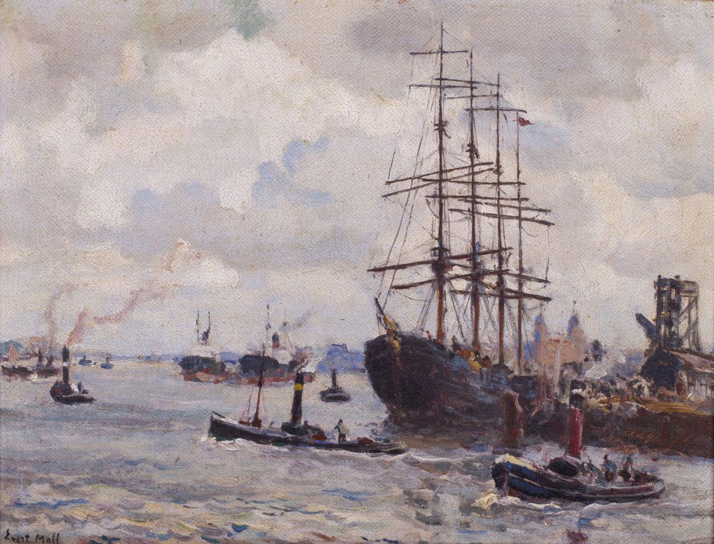 Moll, Evert (Dutch, 1878-1955) Rotterdam Oil Painting (1 of 8)