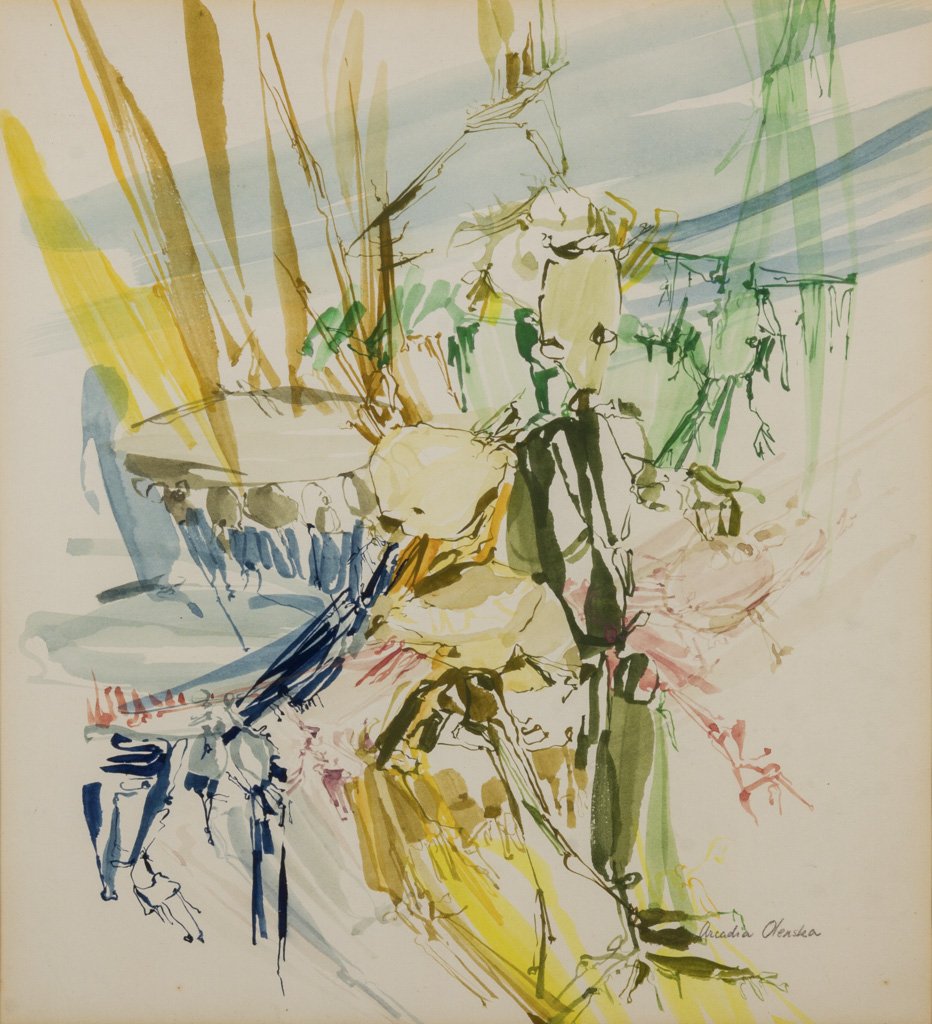 Olenska, Arcadia (1934-1996) Watercolor Painting (1 of 4)