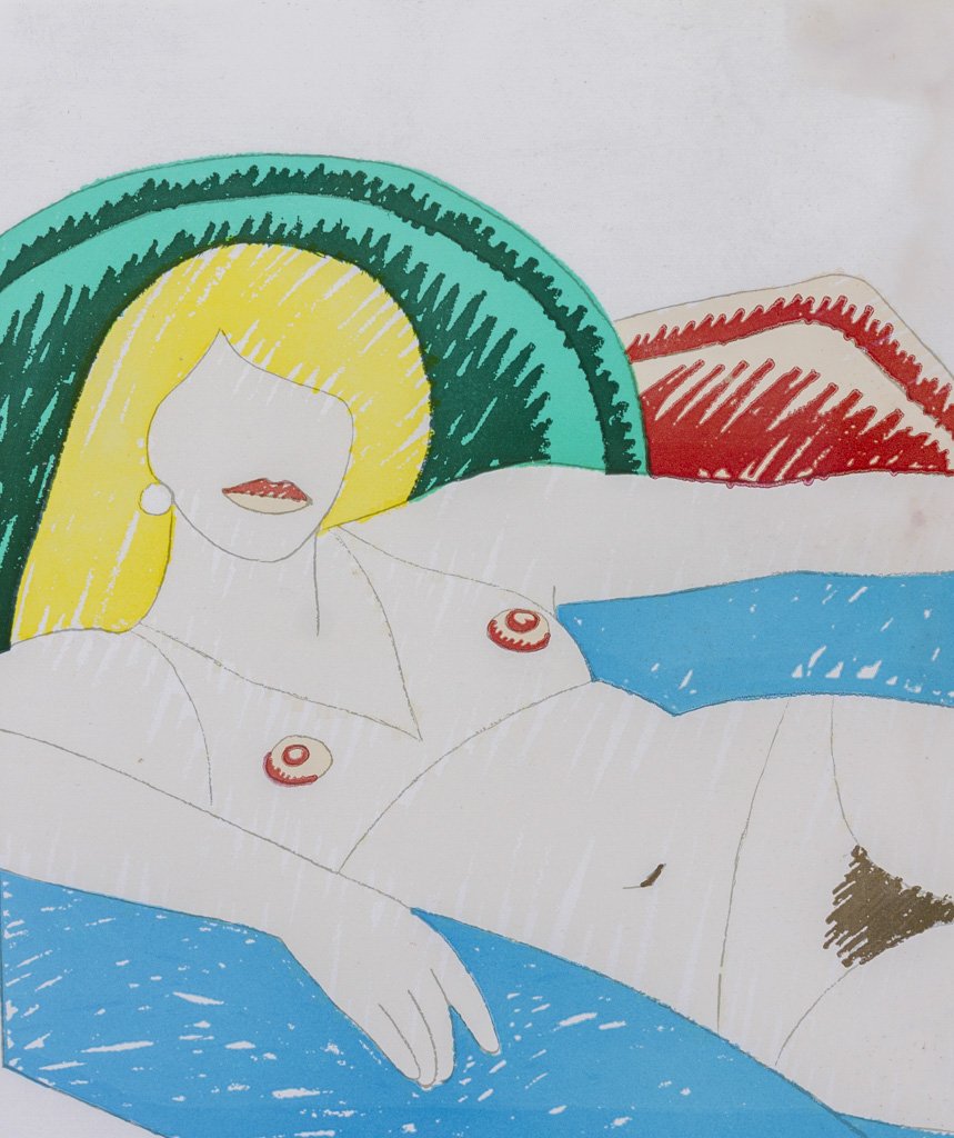 Wesselmann, Tom (1931-2004) Nude 1977 Parasol Print: Wesselmann, Tom (American, 1931-2004) “Shiny Nude” Printed by A. Colish Press on Kromekote paper. Edition of 1000 Published by Parasol Press NY, distributed by The Museum of Modern Art NY 1977 Pri