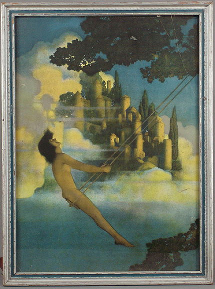 Vintage Maxfield Parrish Dinkey Bird Print: Vintage Maxfield Parrish Dinkey Bird PrintMaxfield Parrish "The Dinkey Bird" 1904 Original Print. This original 1904 Maxfield Parrish "Dinkey Bird" print is framed in a period Art Deco print that was