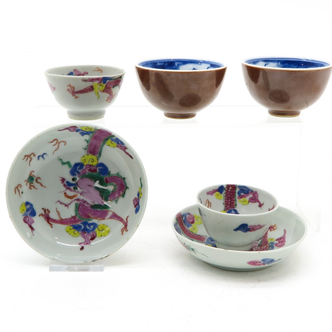 Lot of 4 China Porcelain Cups and 2 Saucers (1 of 6)