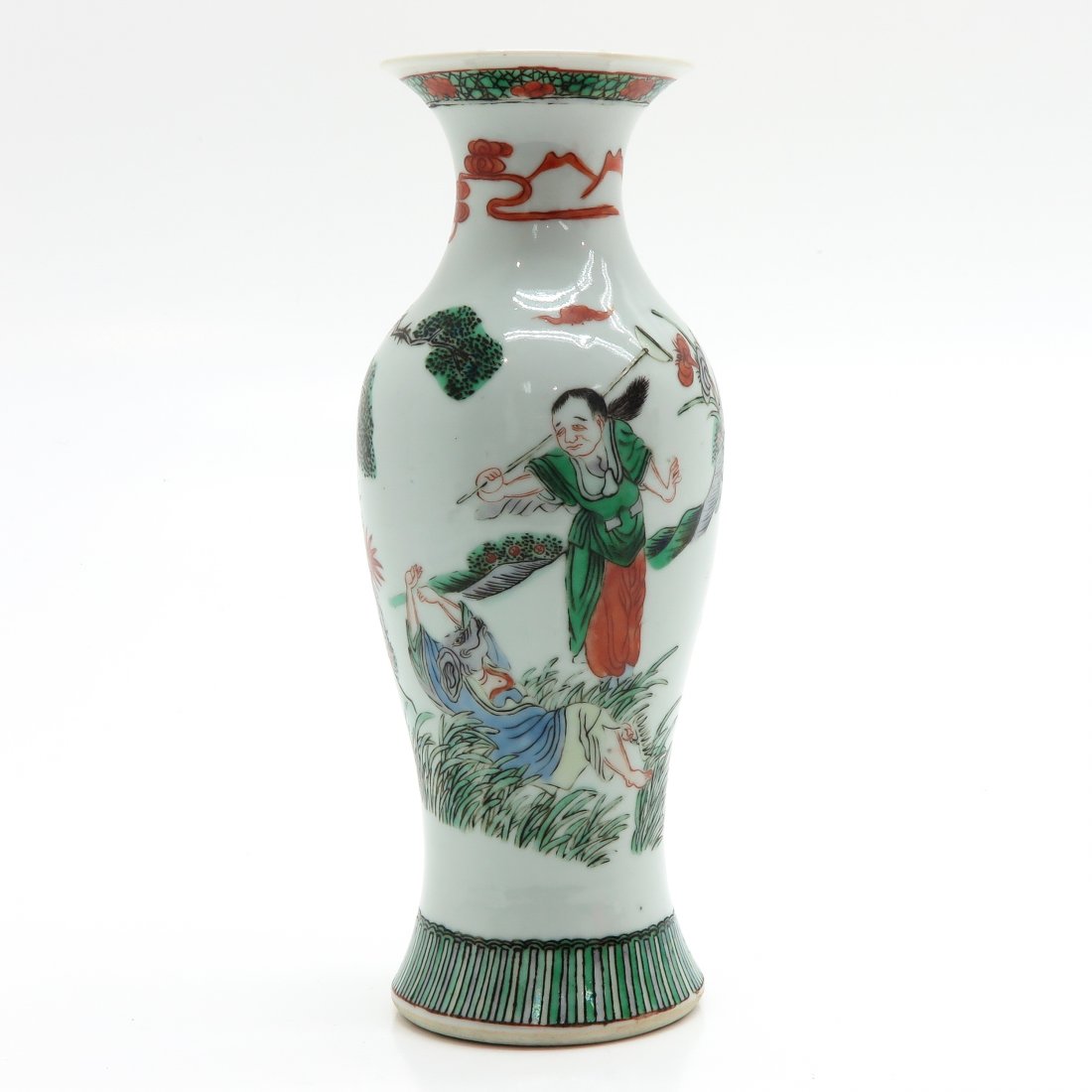 Famille Verte Decor China Porcelain Vase (1 of 6)