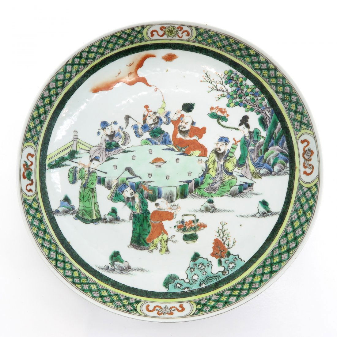 China Porcelain Famille Verte Decor Plate (1 of 2)