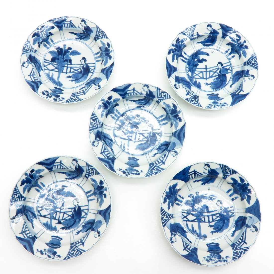 Lot of 5 Kangxi Period Plates (1 of 3)