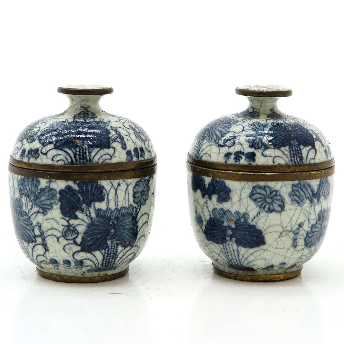 Pair of China Porcelain Lidded Pots (1 of 6)