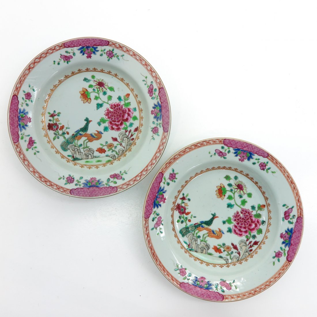 Lot of 2 China Porcelain Famille Rose Decor Plates (1 of 2)