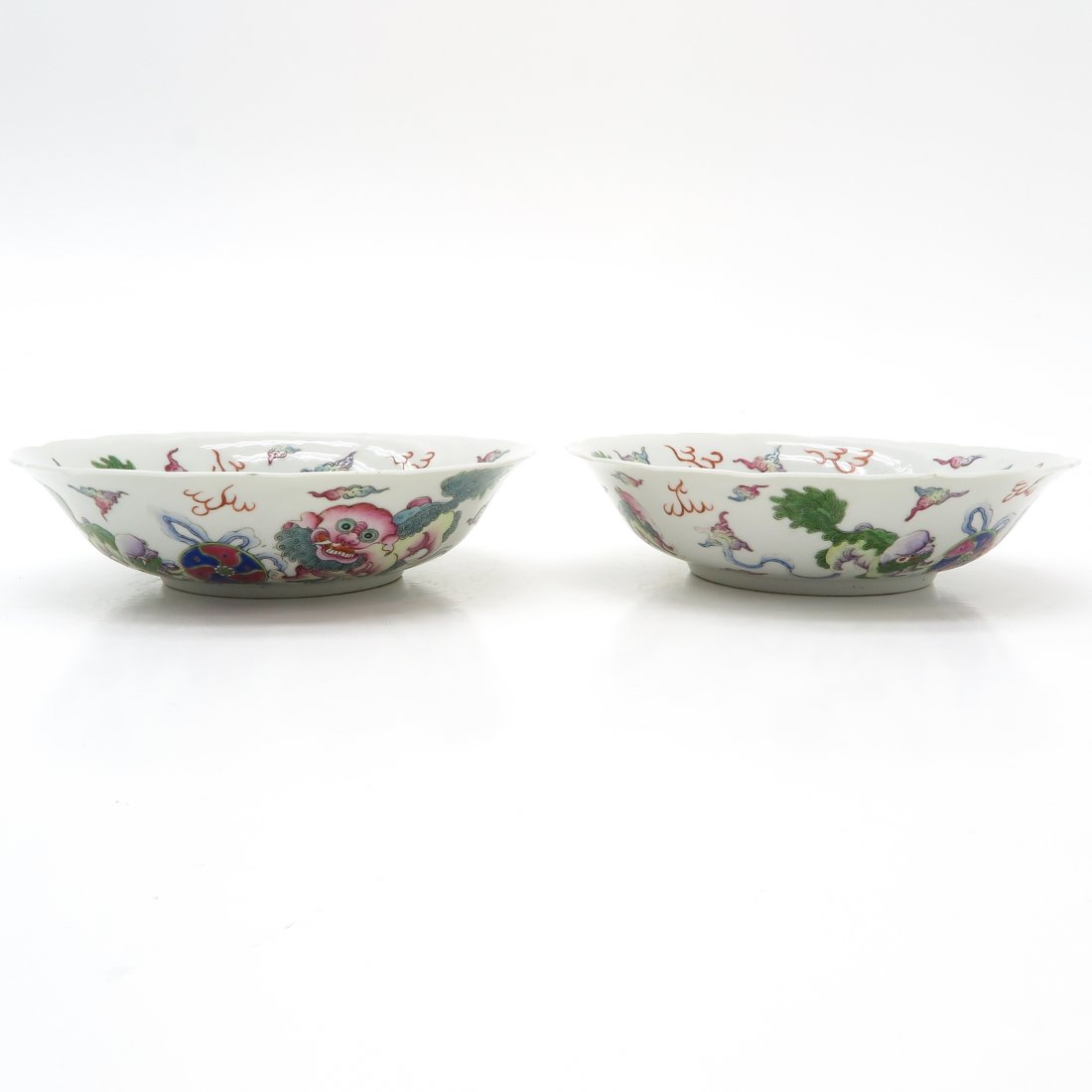 Lot of 2 China Porcelain Polychrome Decor Plates (1 of 6)