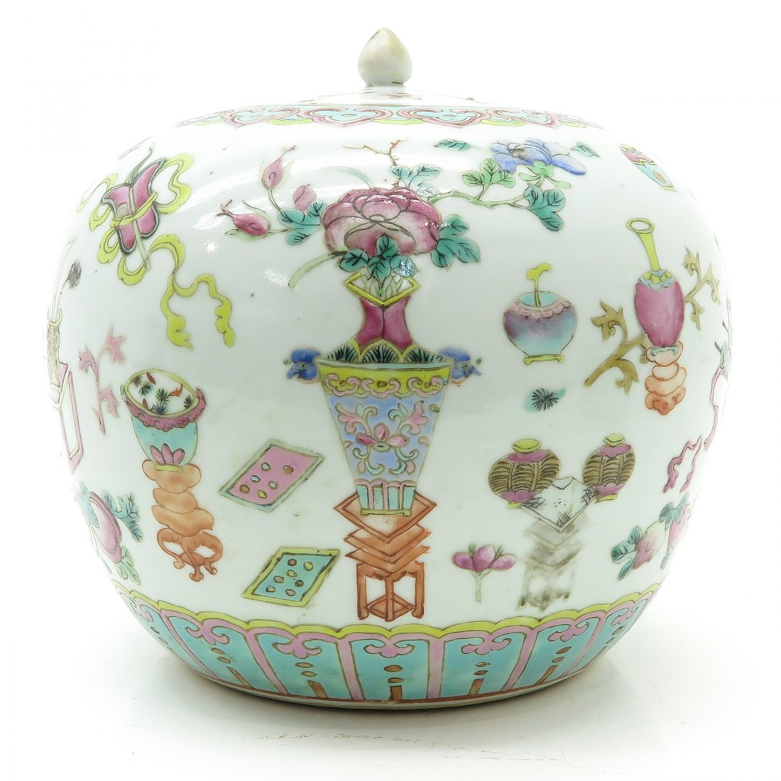 China Porcelain Polychrome Decor Ginger Jar (1 of 6)