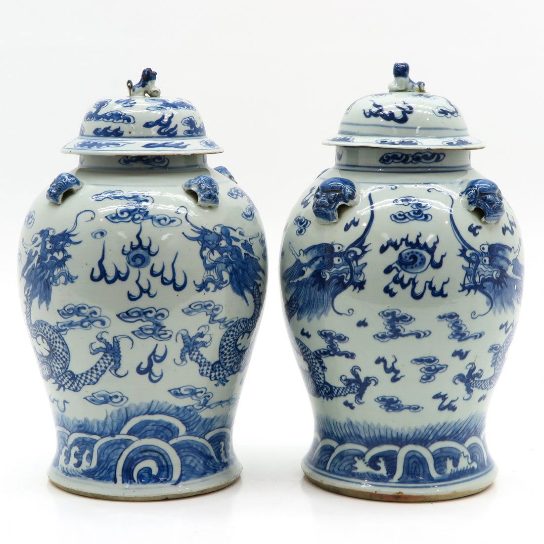 Lot of 19th Century China Porcelain Lidded Vases (1 of 6)