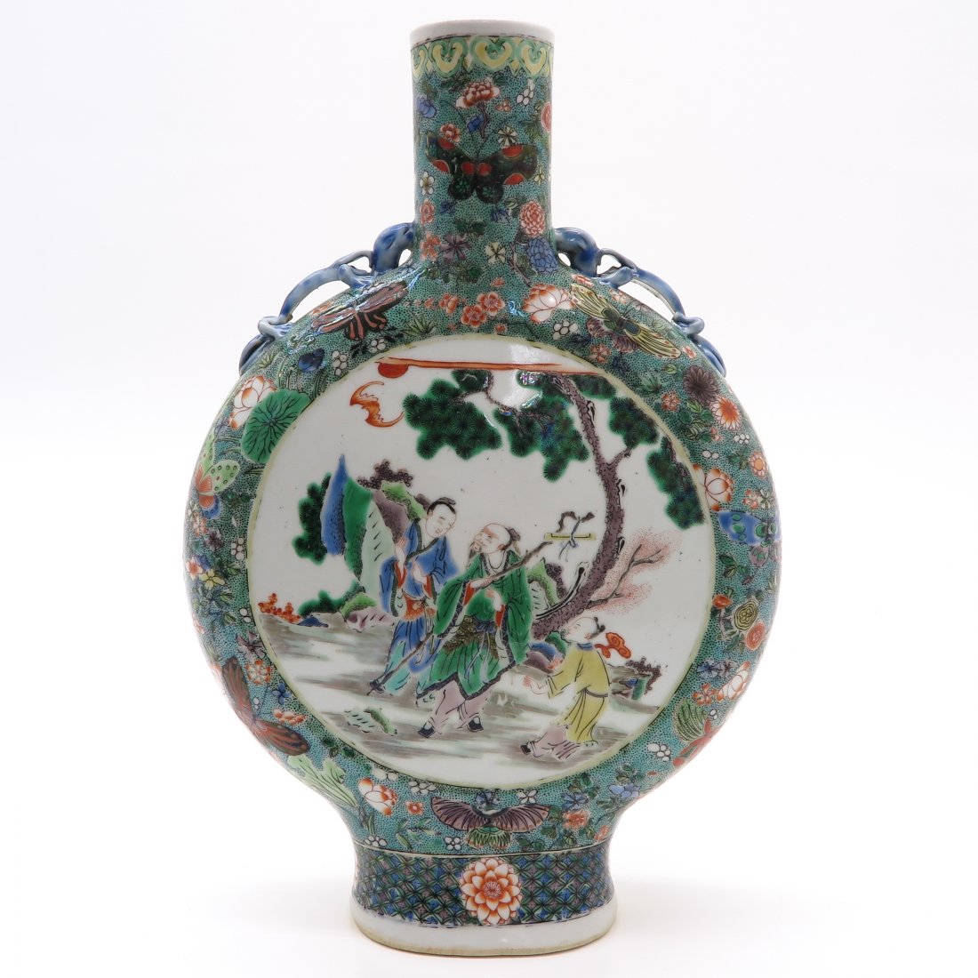 Famille Verte Decor Moon Bottle Vase (1 of 6)