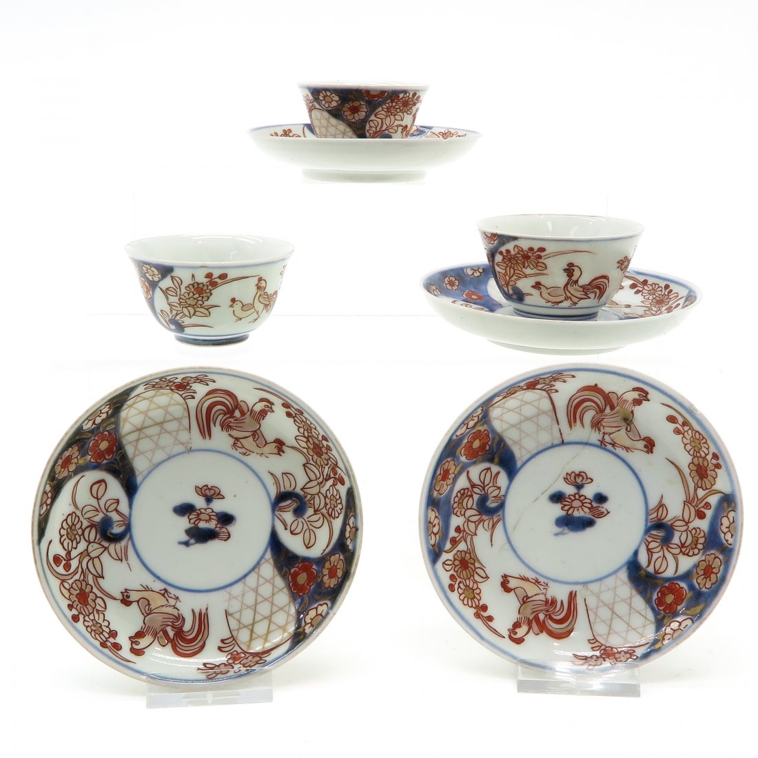 Lot of 3 China Porcelain Cups and 4 Saucers (1 of 6)