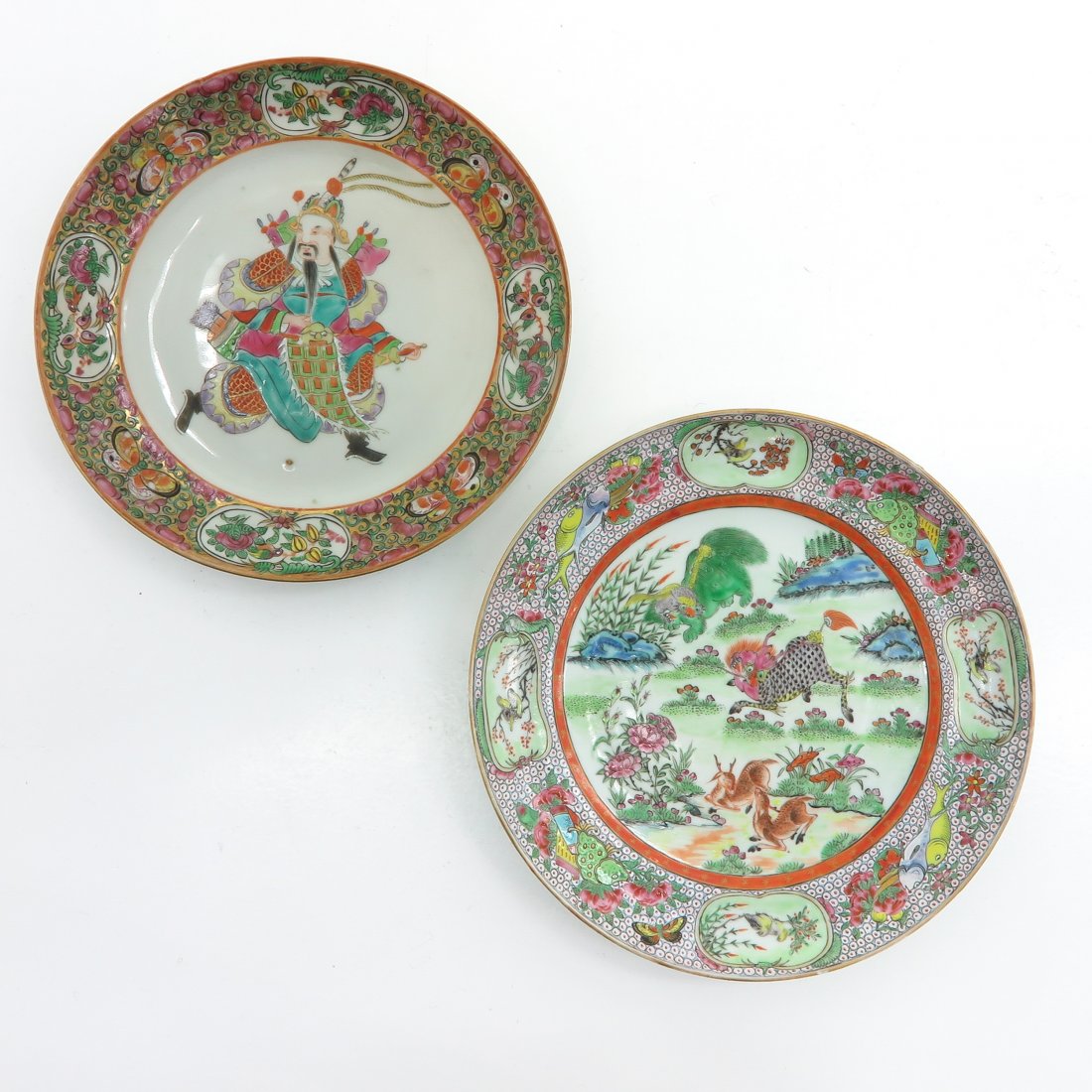 Lot of 2 China Porcelain Polychrome Decor Plates (1 of 2)