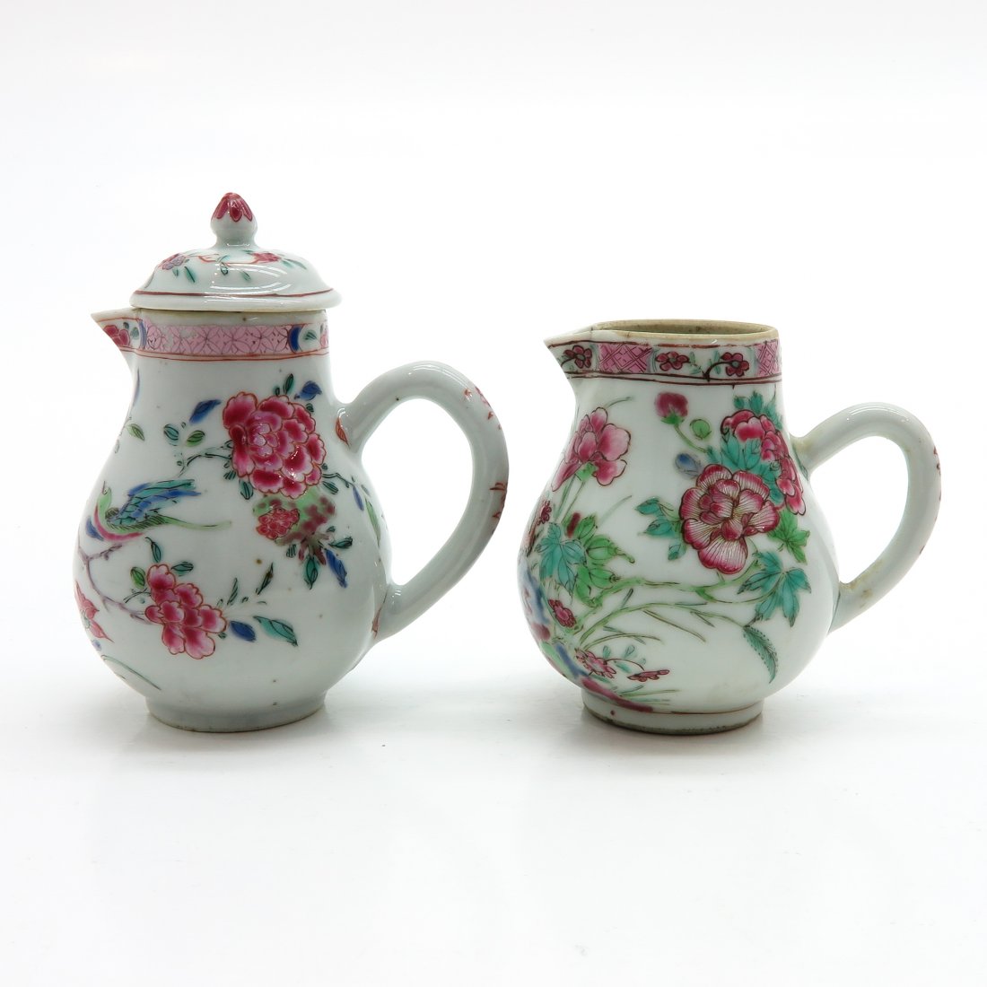 Lot of 2 China Porcelain Famille Rose Decor Pitchers (1 of 6)