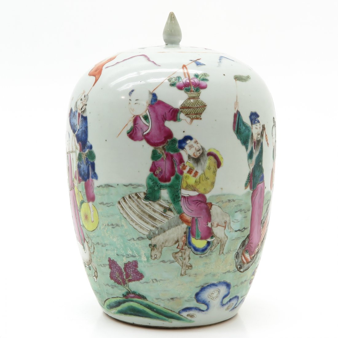 19th Century China Porcelain Ginger Jar: 32 cm. tall, chip.