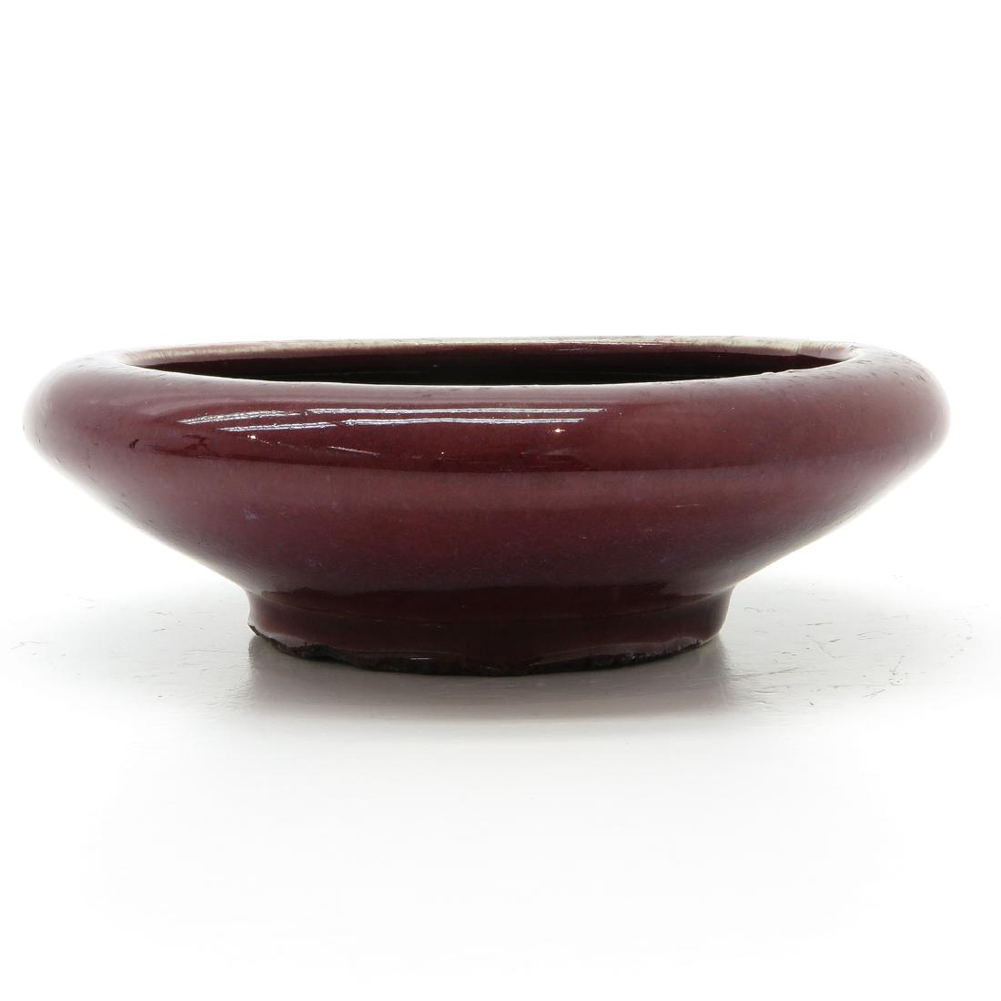 Brush Washer: Ox blood decor, 15 cm. in diameter.