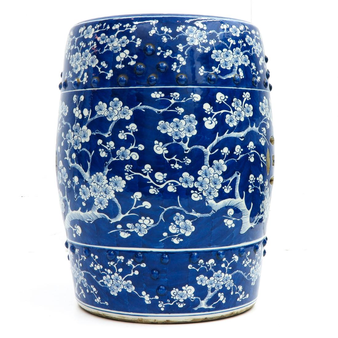 Garden Seat: China, blue and white decor, 44 cm. tall.