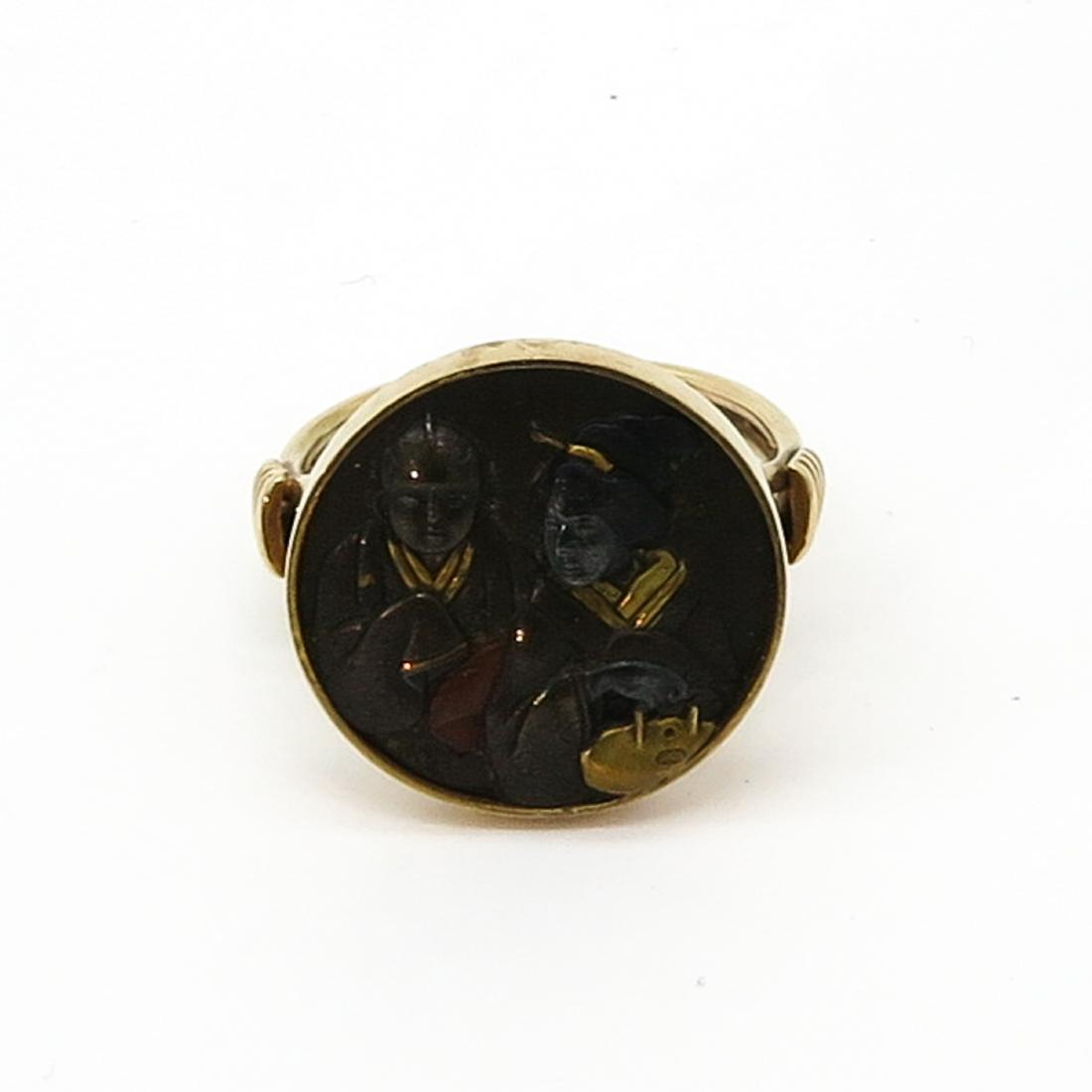 Ladies 14KG Ring Depicting Chinese Man & Lady (1 of 1)