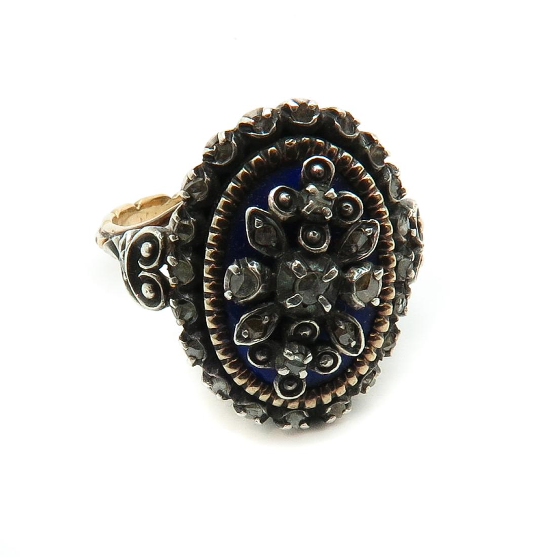 19th Century Diamond and Enamel Ring (1 of 1)