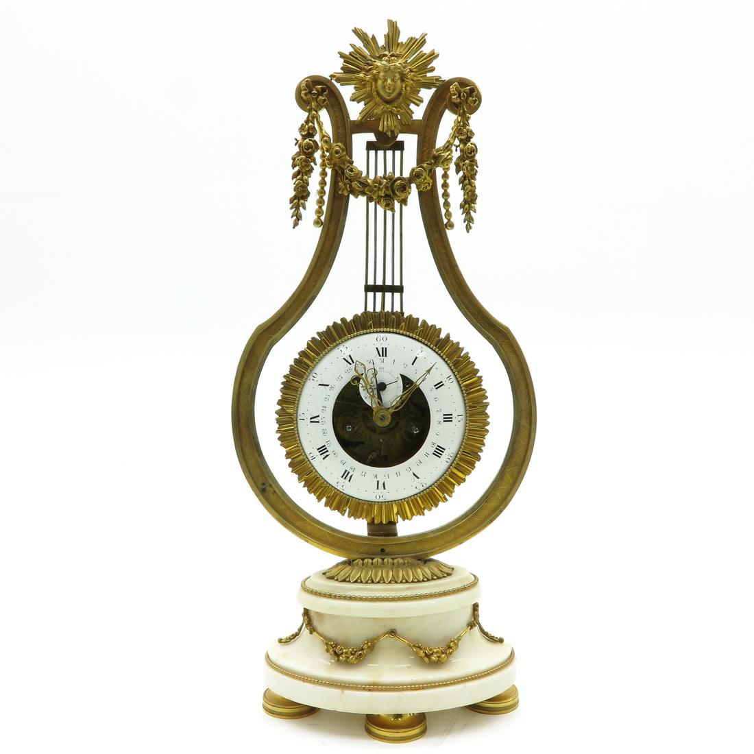 French 18th Century Lyre Pendule (1 of 7)