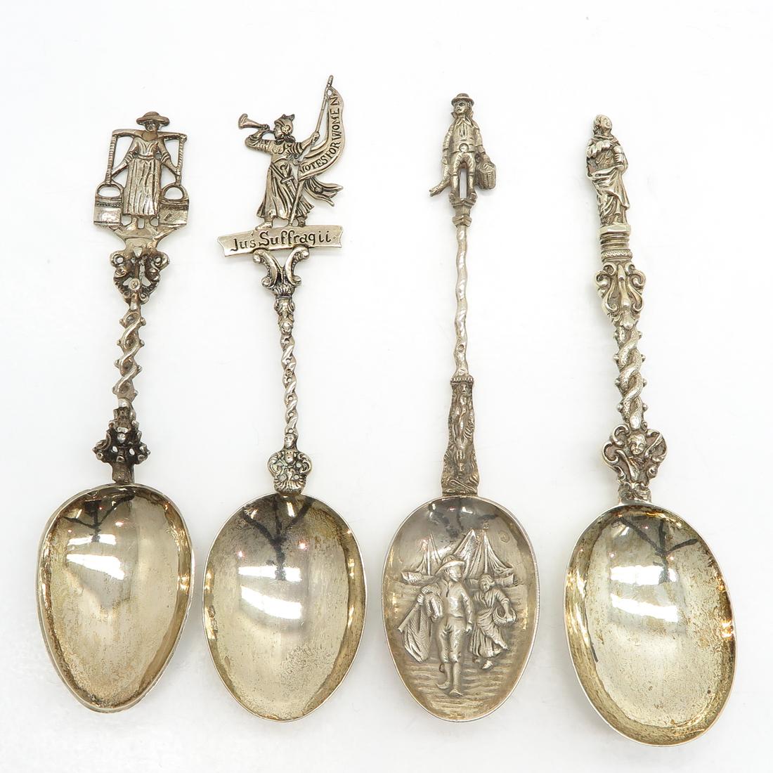 Lot of 4 Dutch Silver Spoons (1 of 3)