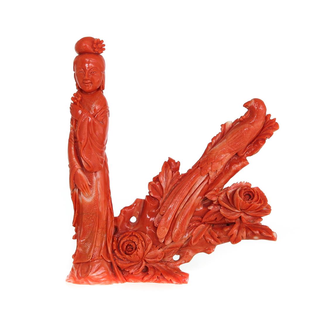 Carved Red Coral Sculpture (1 of 5)