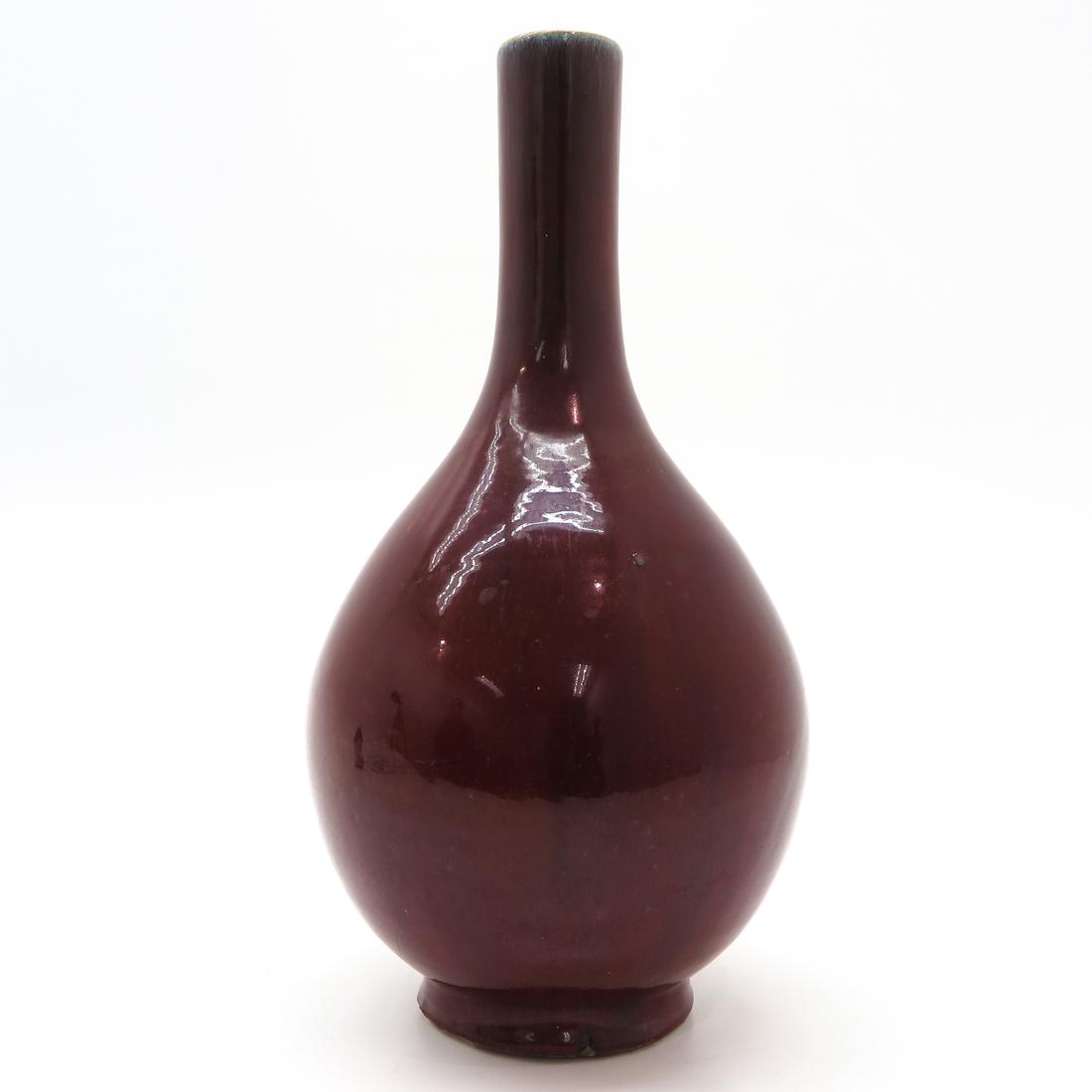 Flambe Decor Vase: 45 cm. tall, chip on rim.