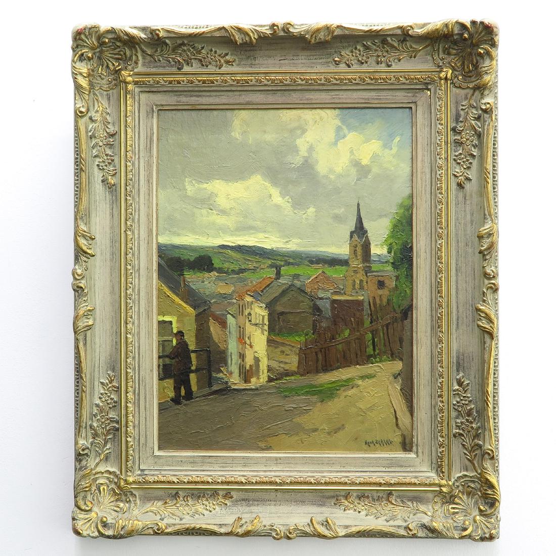 Signed Henk Dekker Oil on Panel: (1897 - 1974), depicting scene of village, 30 x 40 cm.
