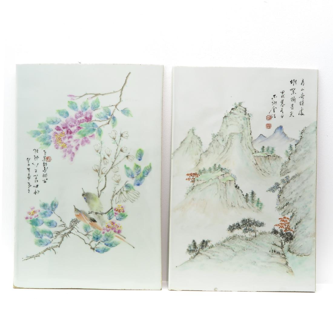 Lot of 2 Chinese Tiles (1 of 4)