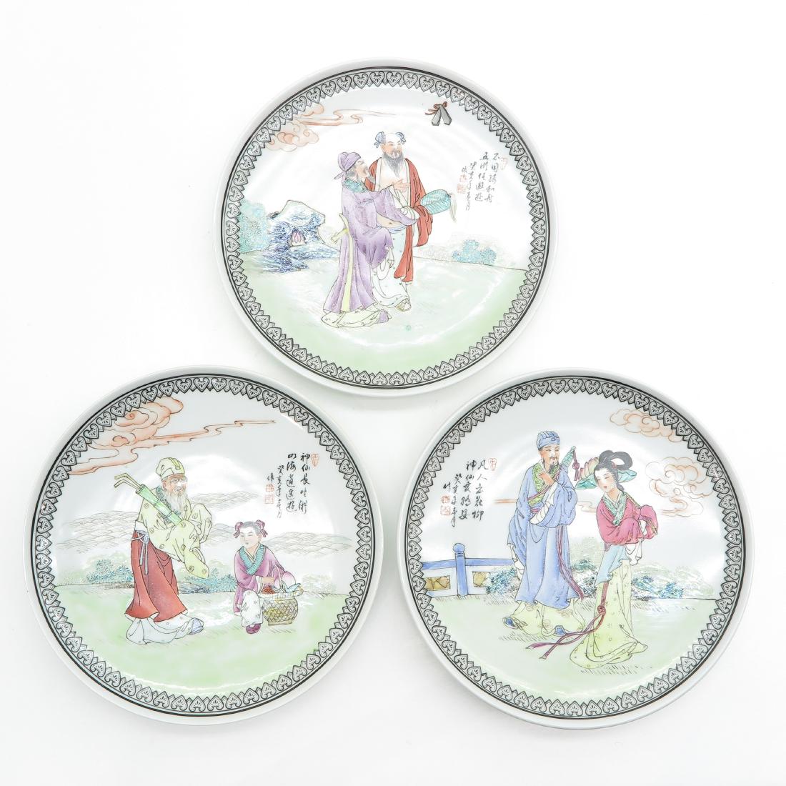 Lot of 3 Polychrome Decor Plates (1 of 2)