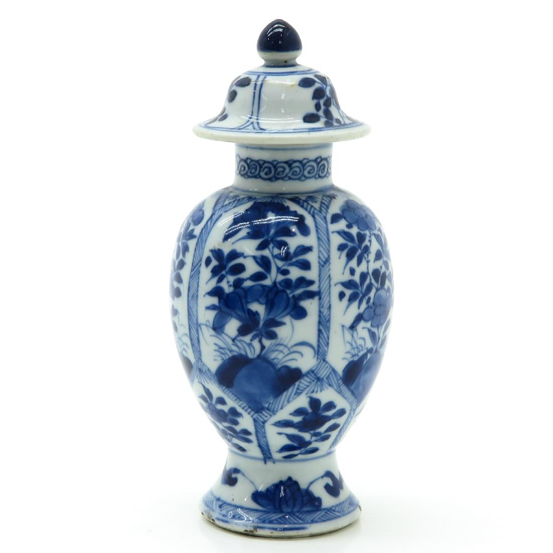 Blue and White Decor Lidded Vase (1 of 6)