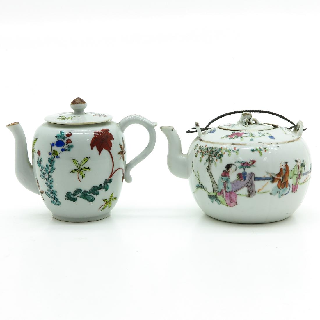 Lot of 2 Polychrome Decor Teapots (1 of 6)