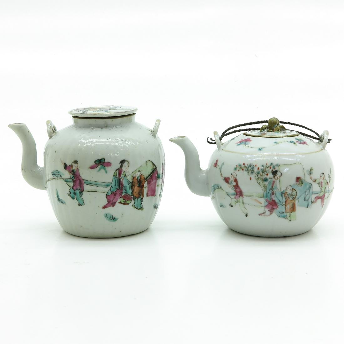 Lot of 2 Polychrome Decor Teapots (1 of 6)