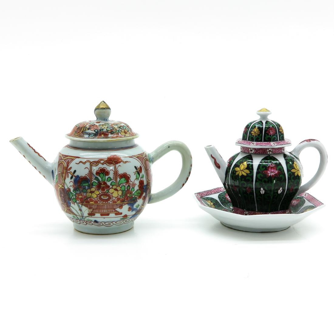Lot of 2 Polychrome Decor Teapots (1 of 6)