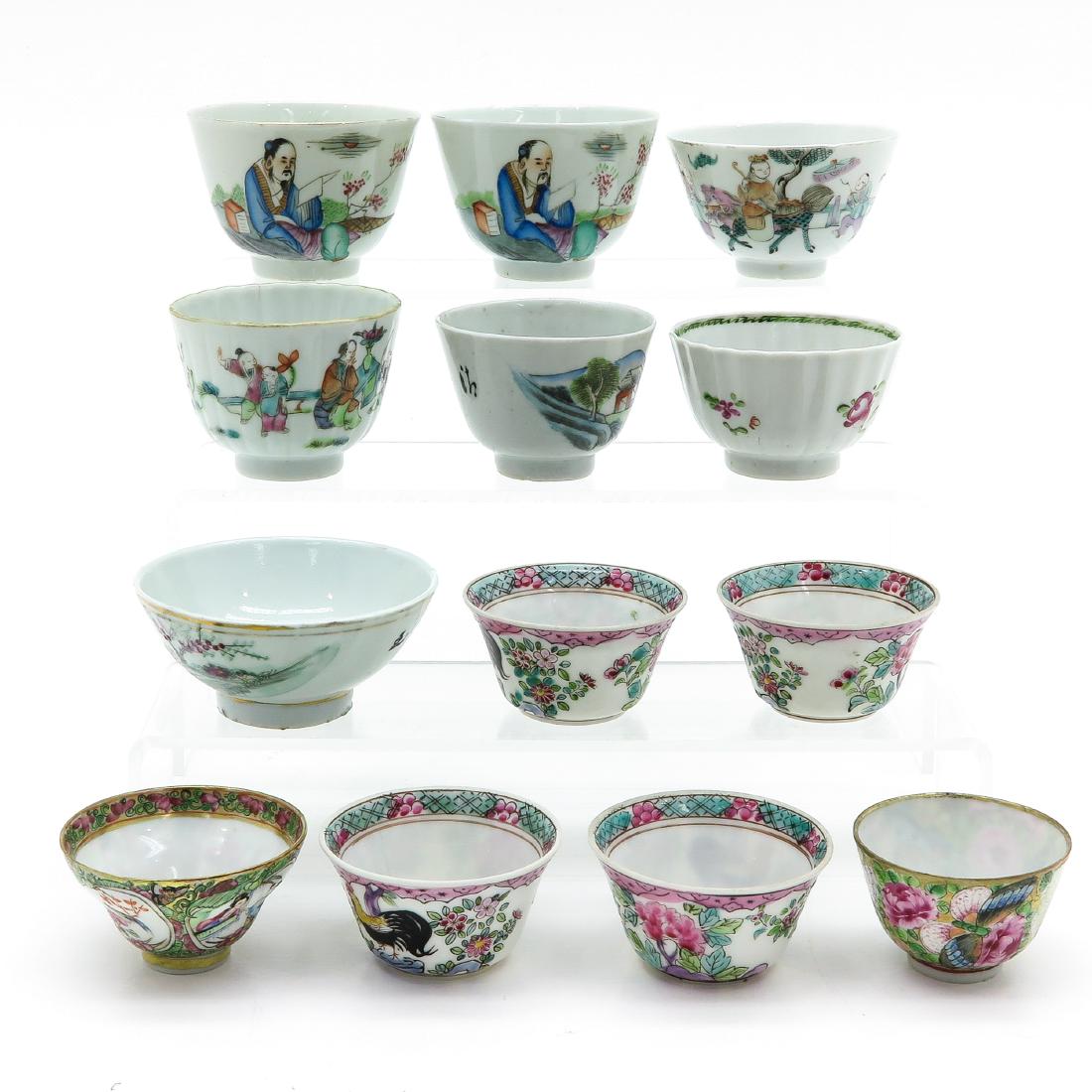 Diverse Lot of 13 Polychrome Decor Cups (1 of 6)