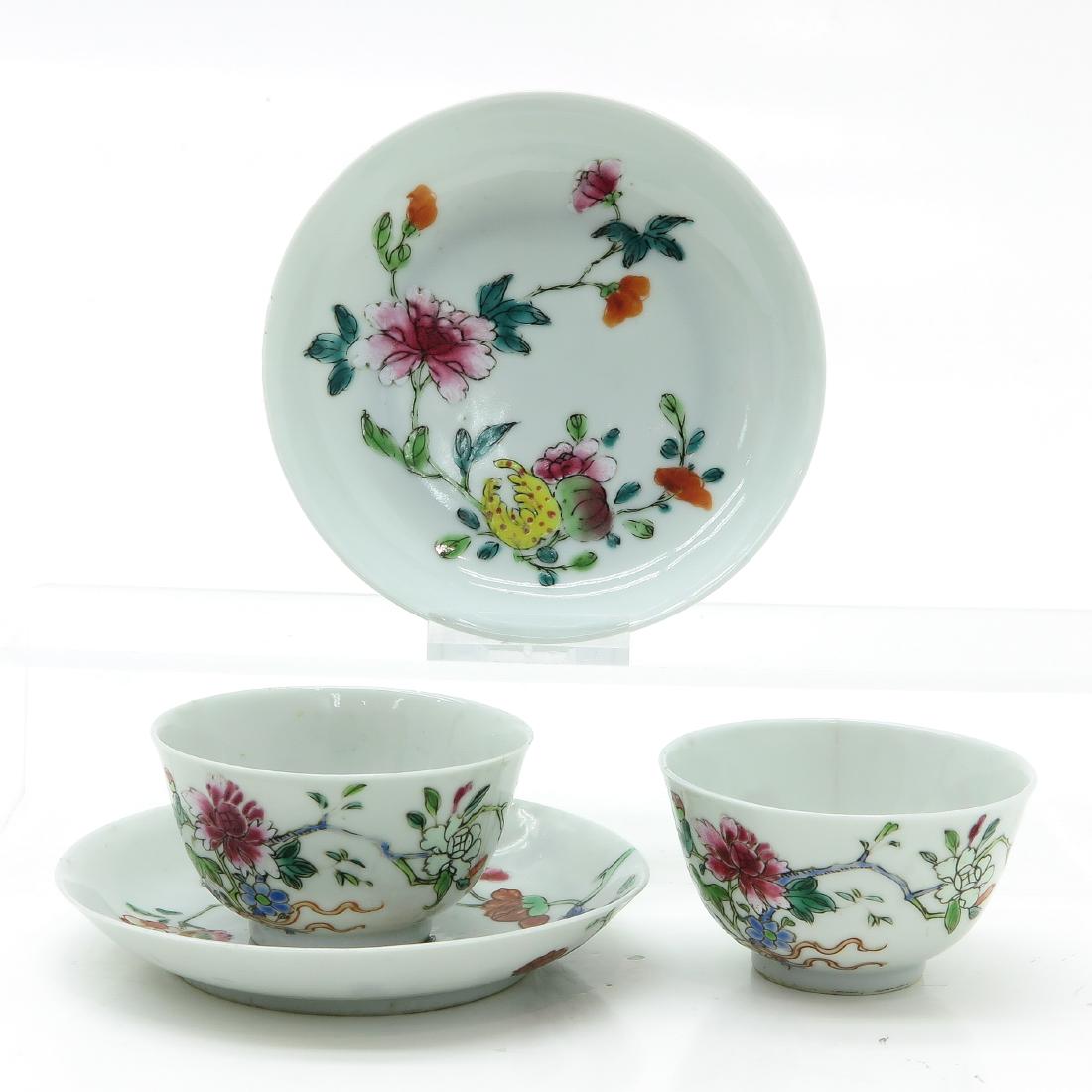 Lot of 2 Polychrome Decor Cups and Saucers (1 of 6)