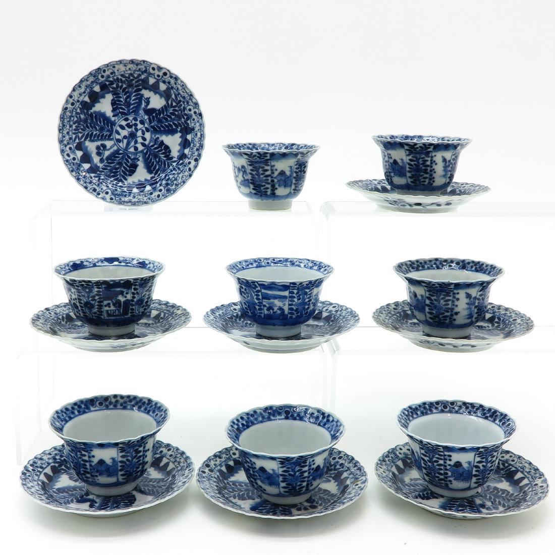 Lot of 8 Blue and White Decor Cups and Saucers (1 of 8)