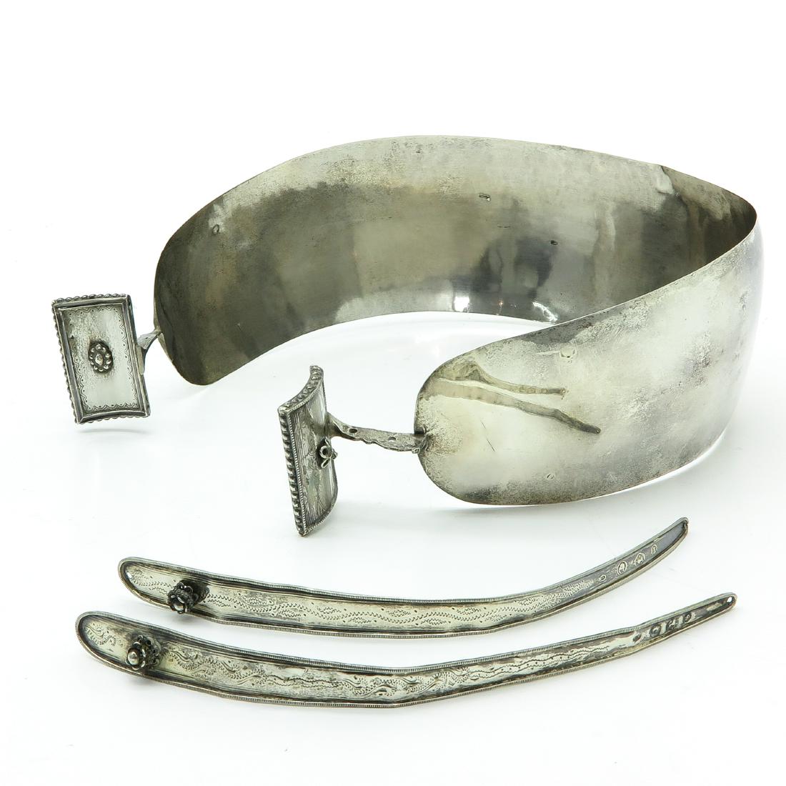A Set of Silver West Friesland Items: Including head piece and 2 pins.
