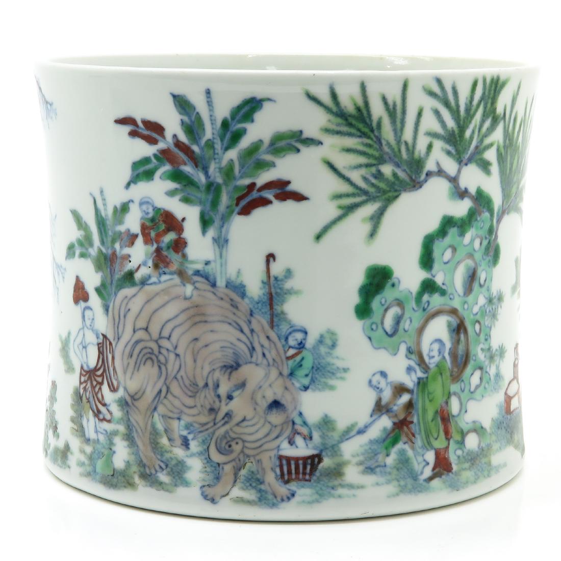 A Polychrome Decor Brushpot (1 of 6)